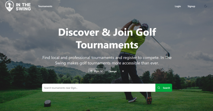 In the Swing - Connecting Golfers with Tournaments
